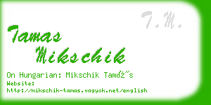 tamas mikschik business card